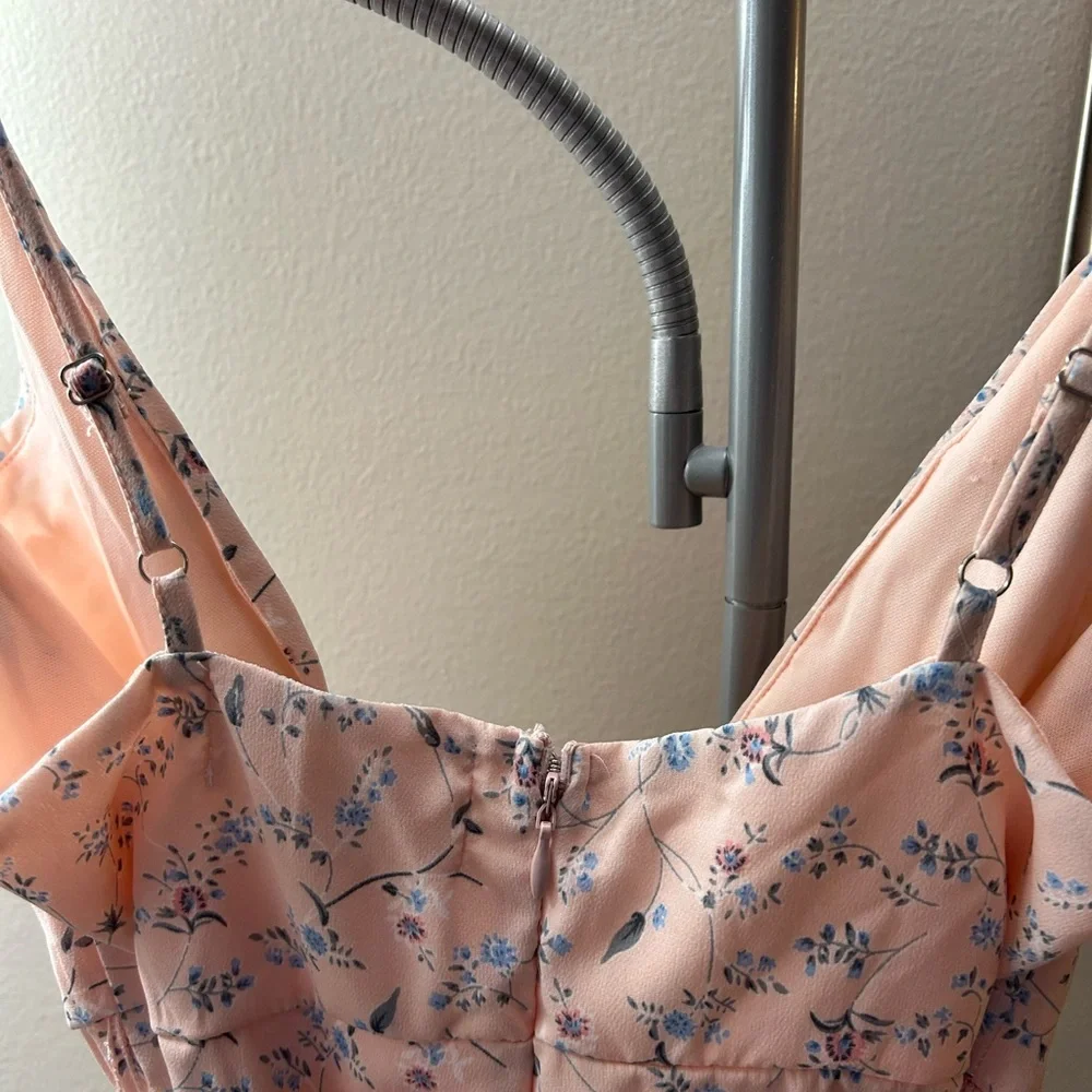 Floral Pink Ruffle Romper - Picture 5 of 8